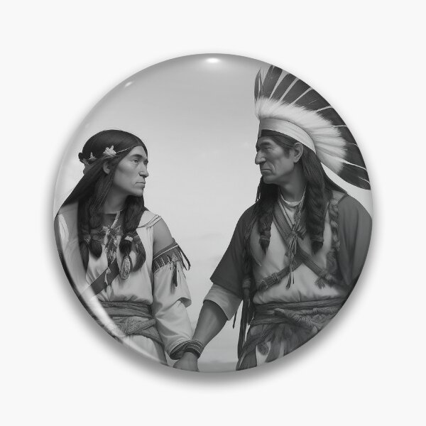 Item preview, couple of Indian tribes Sioux Apaches Cherokees black and white country style designed and sold by Carlos Gudino.