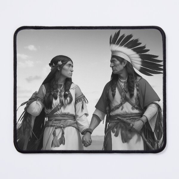Item preview, couple of Indian tribes Sioux Apaches Cherokees black and white country style designed and sold by Carlos Gudino.