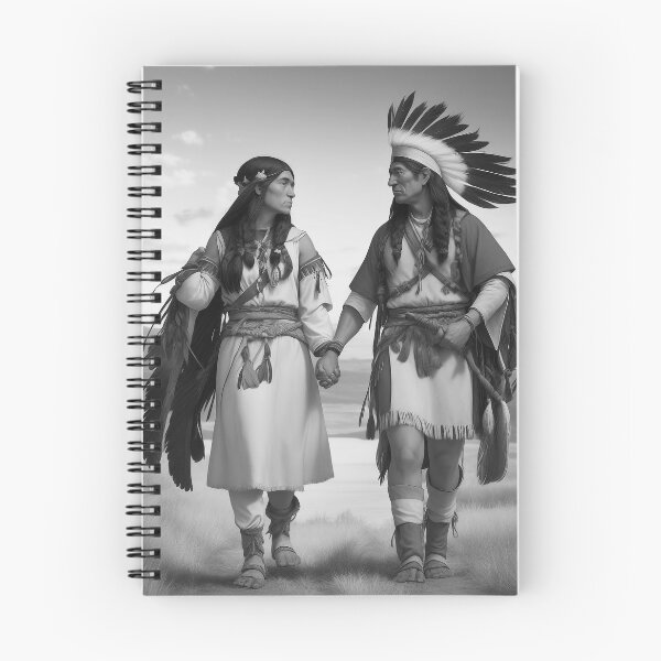 Item preview, couple of Indian tribes Sioux Apaches Cherokees black and white country style designed and sold by Carlos Gudino.