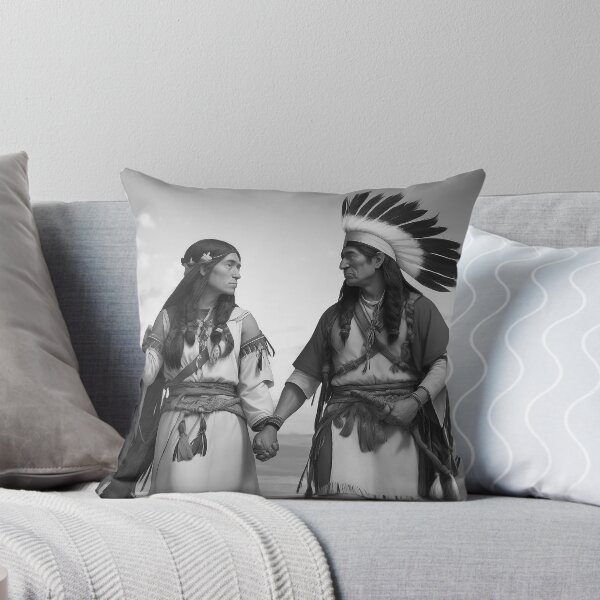 Item preview, couple of Indian tribes Sioux Apaches Cherokees black and white country style designed and sold by Carlos Gudino.