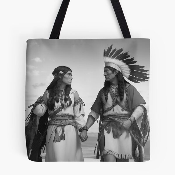 Item preview, couple of Indian tribes Sioux Apaches Cherokees black and white country style designed and sold by Carlos Gudino.