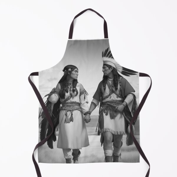 Item preview, couple of Indian tribes Sioux Apaches Cherokees black and white country style designed and sold by Carlos Gudino.