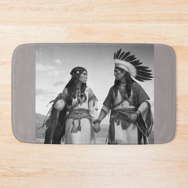 Item preview, couple of Indian tribes Sioux Apaches Cherokees black and white country style designed and sold by Carlos Gudino.