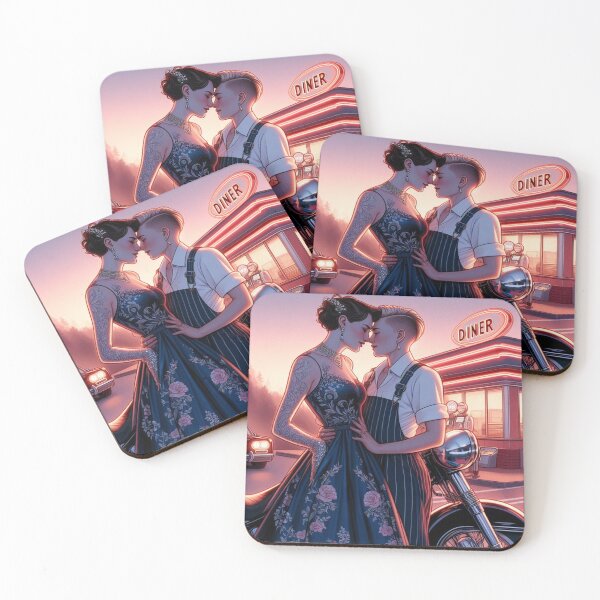 Item preview, Romantic Lesbian Couple Vintage Style designed and sold by BoldandBiker.