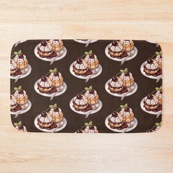 Item preview, Cream Puffs Topped With Chocolate Glaze And Cherries designed and sold by Alicia Chee.