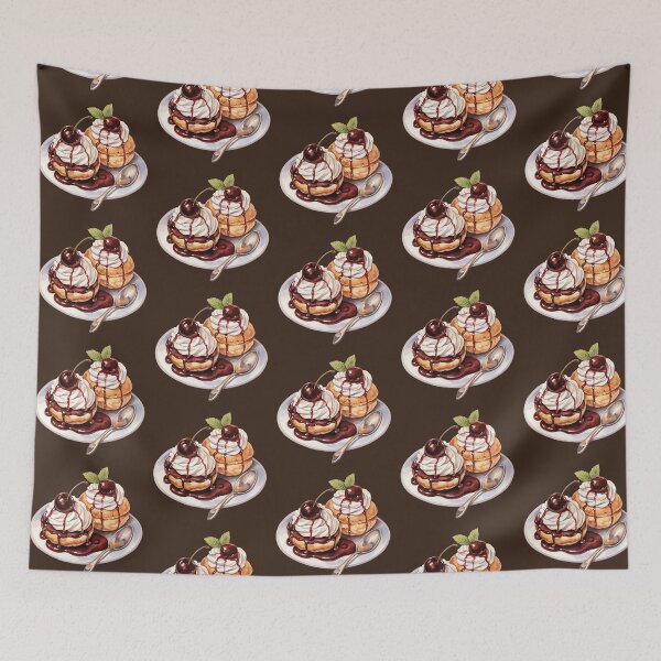 Item preview, Cream Puffs Topped With Chocolate Glaze And Cherries designed and sold by Alicia Chee.