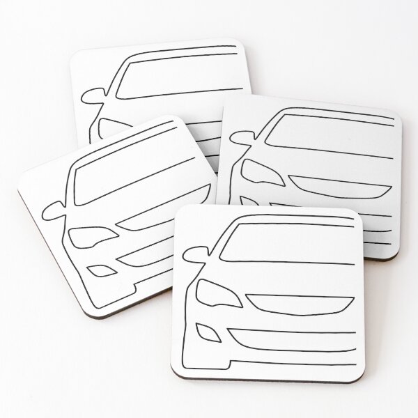Item preview, Opel Vauxhal Holden Astra J 2009-2015 simple black lined art designed and sold by EdimDesign.