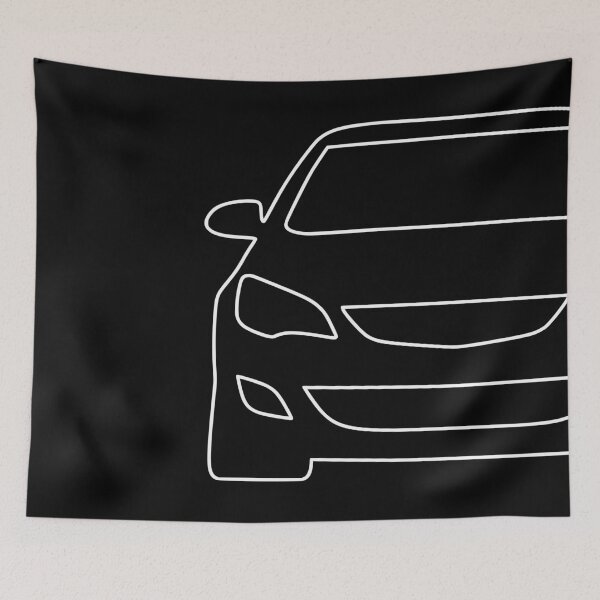 Item preview, Opel Vauxhal Holden Astra J 2009-2015 simple white lined art designed and sold by EdimDesign.