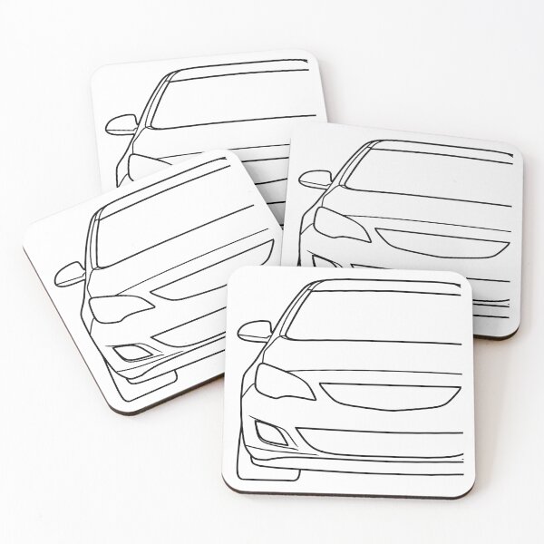 Item preview, Opel Vauxhal Holden Astra J 2009-2015 black lined art designed and sold by EdimDesign.