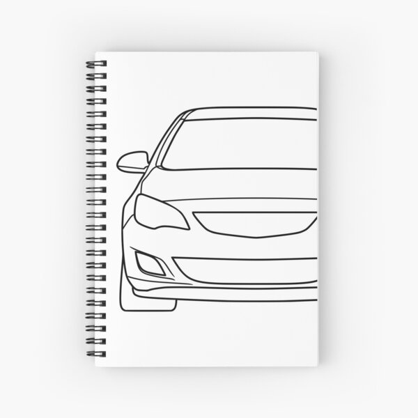 Item preview, Opel Vauxhal Holden Astra J 2009-2015 black lined art designed and sold by EdimDesign.