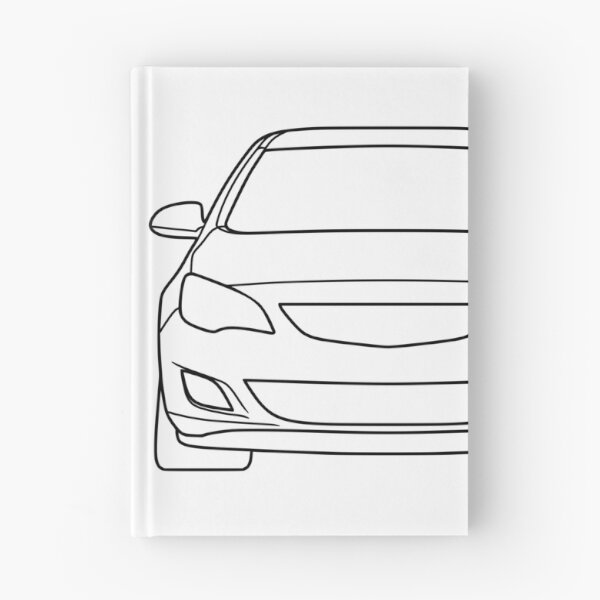 Item preview, Opel Vauxhal Holden Astra J 2009-2015 black lined art designed and sold by EdimDesign.