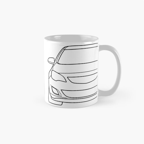 Item preview, Opel Vauxhal Holden Astra J 2009-2015 black lined art designed and sold by EdimDesign.