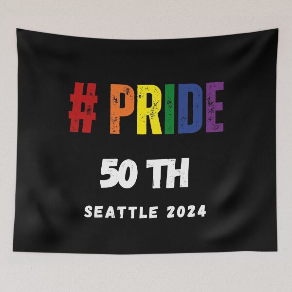 Item preview, LGBTQ Seattle 50th Pride 2024 t-shirt, LGBTQ Pride 2024, Pride 2024 unisex t-shirt designed and sold by PrideBeProud.