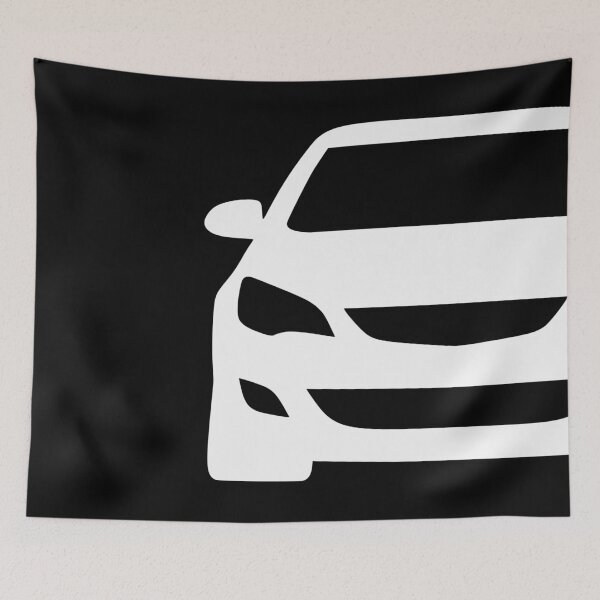 Item preview, Opel Vauxhal Holden Astra J 2009-2015 simple white silhouette designed and sold by EdimDesign.