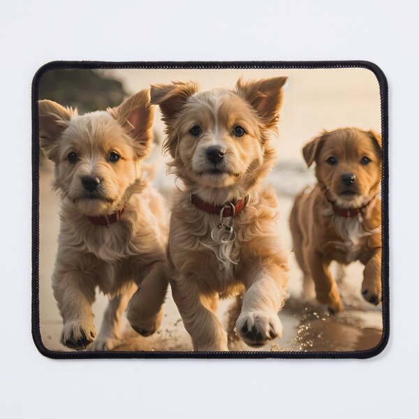 Item preview, Three puppies play on the beach designed and sold by Proren.
