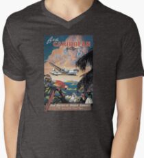 Fliegen Sie in die Karibik von Clipper Vintage Pan American Travel Poster T-Shirt mit V-Ausschnitt