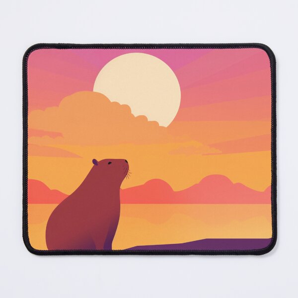 Item preview, A lone capybara stares at the sunset designed and sold by KapybaraX.