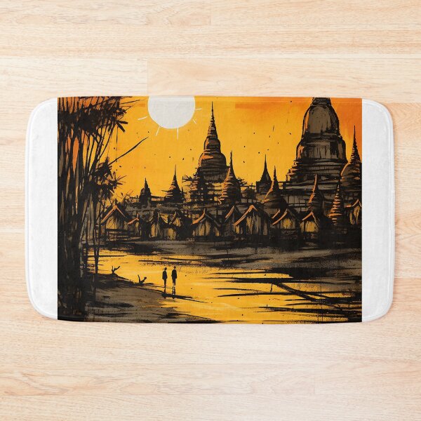 Item preview, Bagan city colorful travel vintage graphic designed and sold by wonderfulpark.