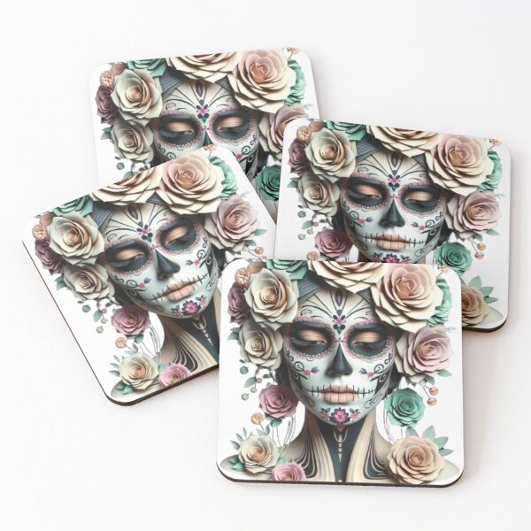 Item preview, Feminine Los Muertos Bustier with Pastel Flowers designed and sold by OlaMarket.