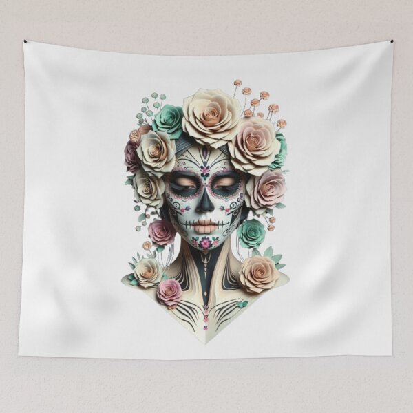 Item preview, Feminine Los Muertos Bustier with Pastel Flowers designed and sold by OlaMarket.