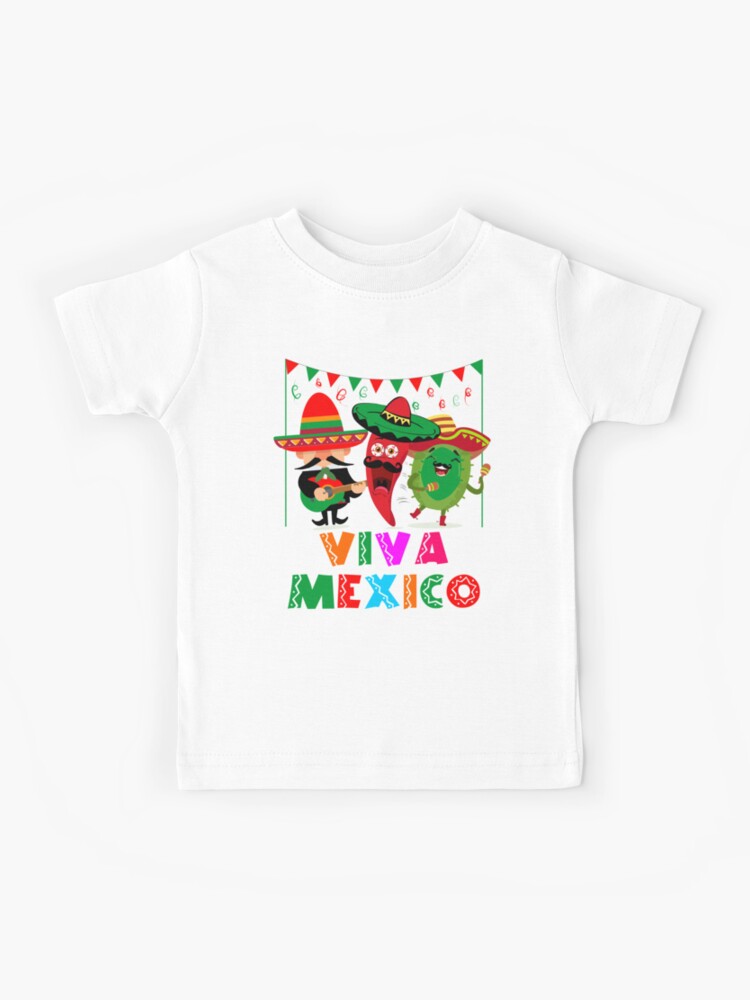 Happy Cinco de Mayo Mexican Fiesta Holiday in Red and Green Kids T-Shirt