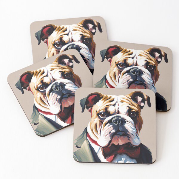 Item preview, English Bulldog Portrait in Coat and Tie designed and sold by Futurebeachbum.