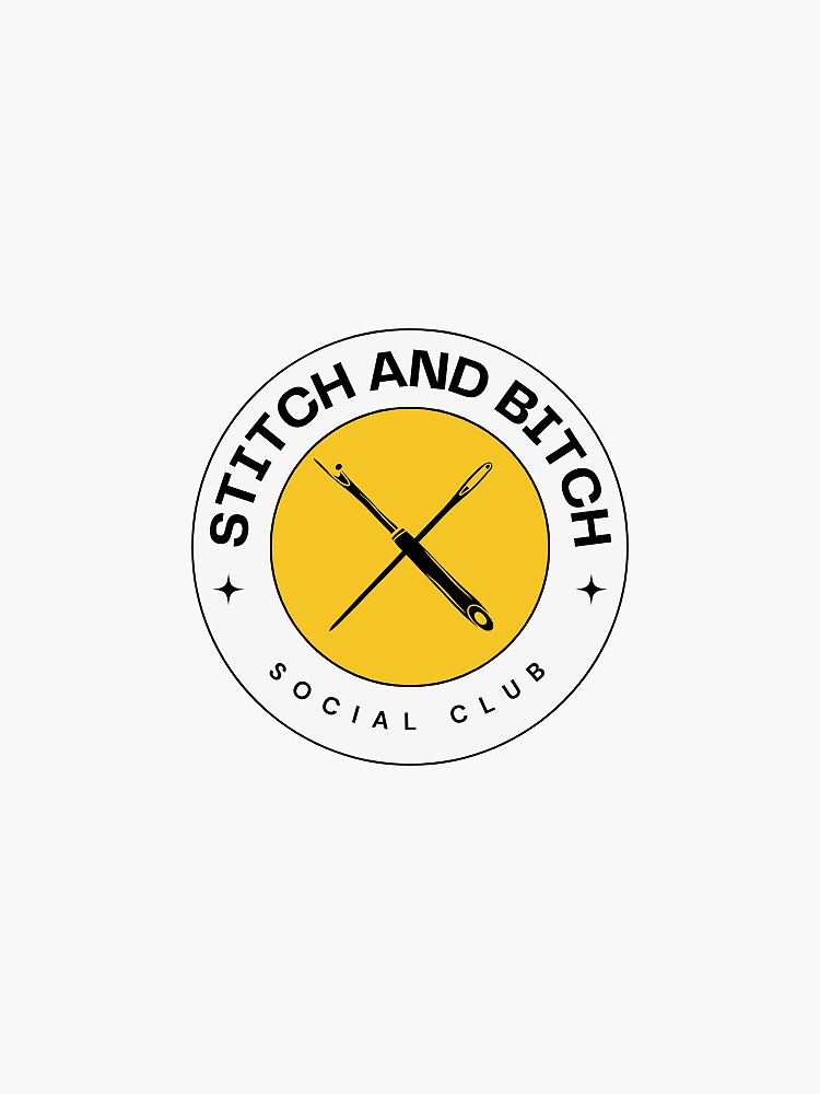 Thumbnail 3 of 3, Sticker, Stitch and Bitch Social Club designed and sold by KehlerMade.