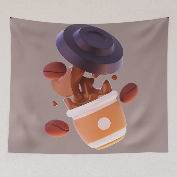 Item preview, "Premium 3D Coffee Experience: Cup with Coffee Bean Cartoon Vector Icon" designed and sold by hjian8219.