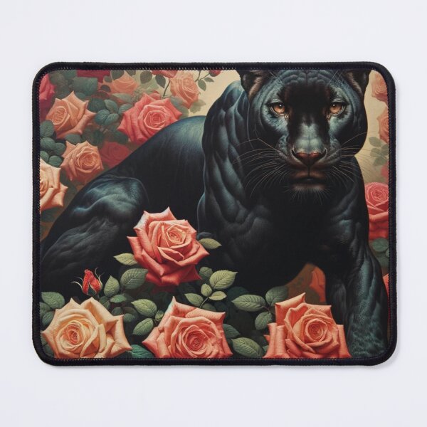 Item preview, Black panther with roses designed and sold by ClumsyClouds.