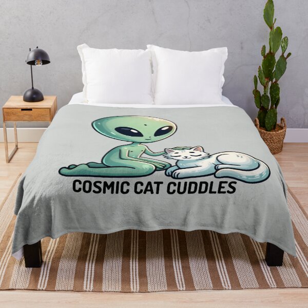 Item preview, Cosmic cat cuddles - alien cat friendship designed and sold by Ingridpd.