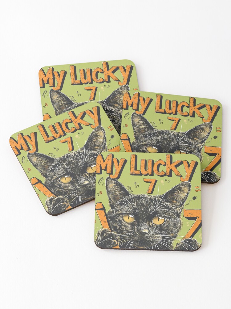 Thumbnail 1 of 5, Coasters (Set of 4), My Lucky 7 designed and sold by Ryslissa.