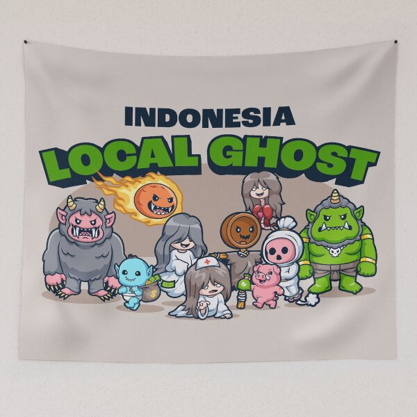 Item preview, Whimsical Wraith: Cute Indonesian Local Ghost Cartoon Vector Icon" designed and sold by hjian8219.