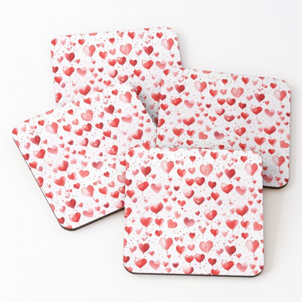 Item preview, Valentine's Day Red Heart Watercolor Pattern designed and sold by graphicmeyou.