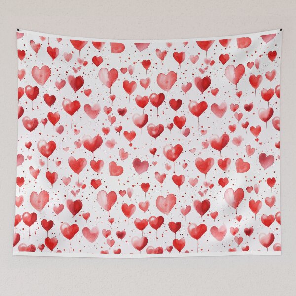Item preview, Valentine's Day Red Heart Watercolor Pattern designed and sold by graphicmeyou.