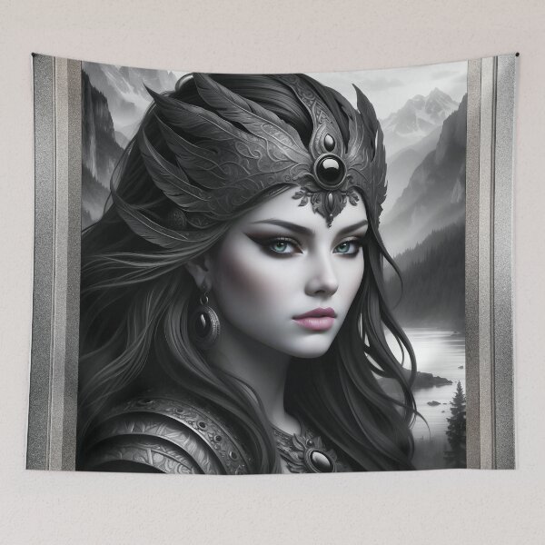 Item preview, Assandra In The Mountains Of Kleison Beautiful Portrait AI Concept Art by Xzendor7 designed and sold by Xzendor7 Digital Art Creations.