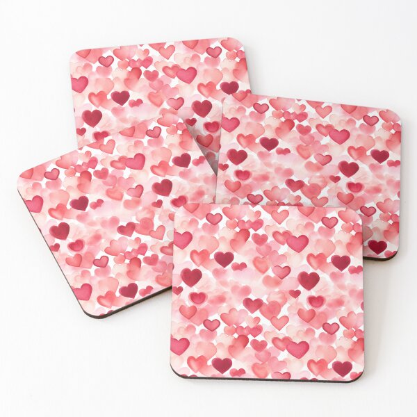 Item preview, Valentine's Day Red Heart Watercolor Pattern designed and sold by graphicmeyou.