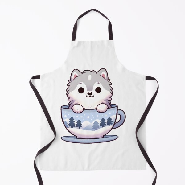 Item preview, Husky Puppy in a Winter Wonderland Teacup designed and sold by UmbrellaStudio1.