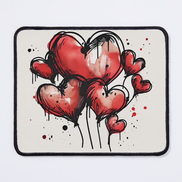 Item preview, Whimsical Hearts Watercolor Art designed and sold by randrdesign.