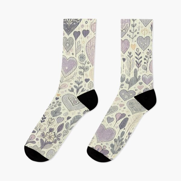 Item preview, Enchanted Floral Hearts Lavender Whisper designed and sold by MidModMaison.