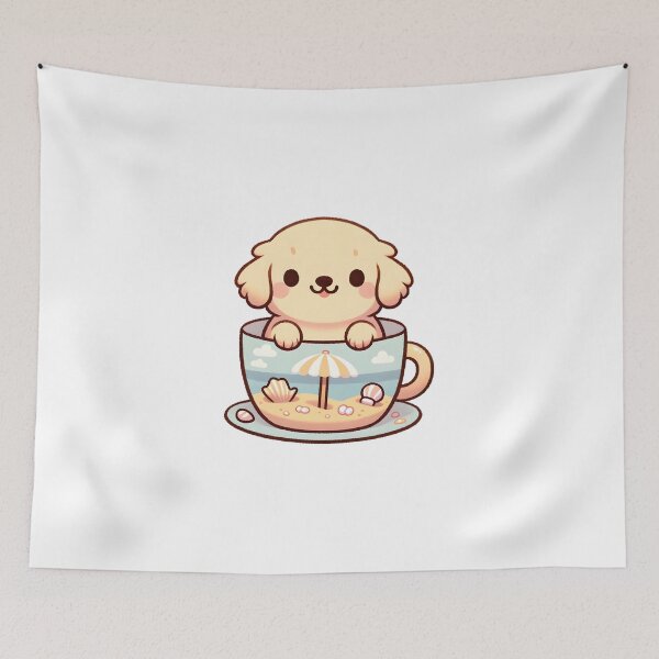 Artikelvorschau, Puppy's Seaside Retreat in a Teacup entworfen und verkauft von UmbrellaStudio1.