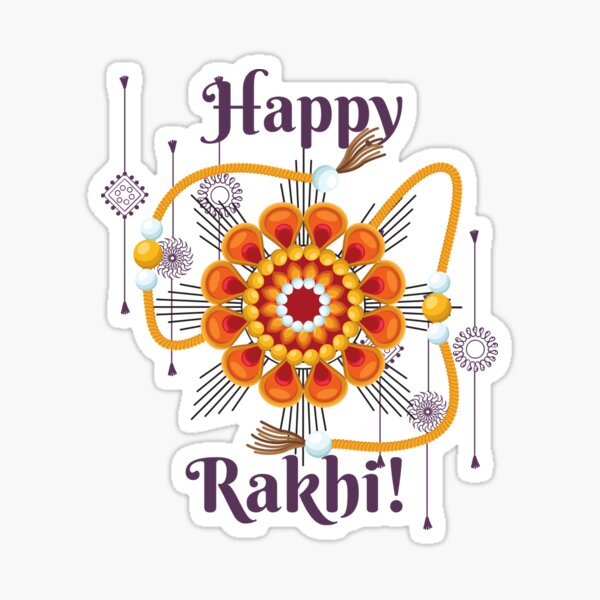 Raksha bandhan label badge logo emblem design Vector Image