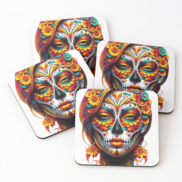 Item preview, Feminine Skeleton Short Multicolor Hair Bustier Los Muertos designed and sold by OlaMarket.