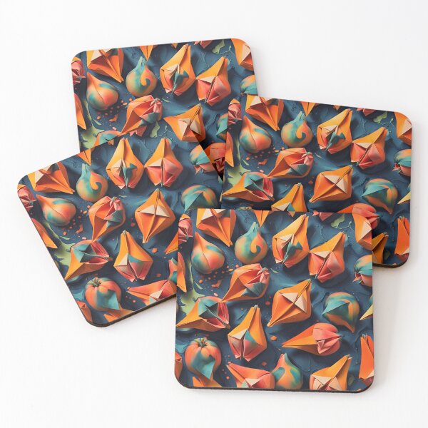 Item preview, Origami Papaya Pattern Colorful Orange Green designed and sold by ShaViArt.
