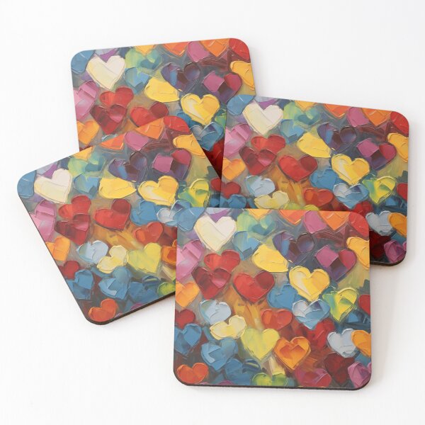 Item preview, Vibrant Colorful Hearts Painting designed and sold by sheprint.