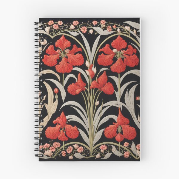 Item preview, Art Nouveau Floral Pattern Collection #1 - Red Irises #12 designed and sold by elektronen.