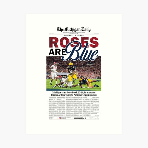Item preview, The Michigan Daily Front Cover 1/3/24 (Rose Bowl) designed and sold by michigan-daily.