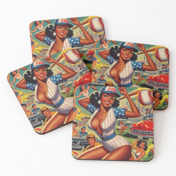 Artikelvorschau, Vintages Baseball-Mädchen entworfen und verkauft von PulpVintage.