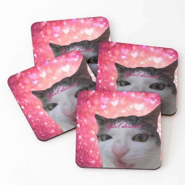 Item preview, Funny TikTok cat meme eating sticker designed and sold by mycatpablo.