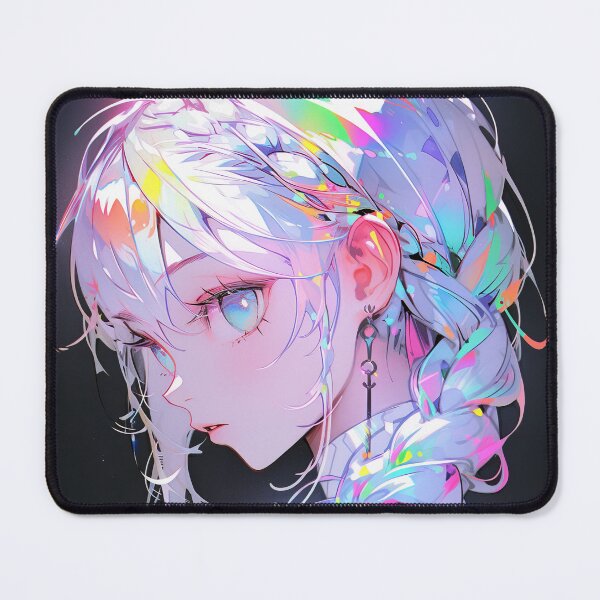 Item preview, Ethereal Iridescent Pastel Braid Anime Girl designed and sold by bubblegoth.