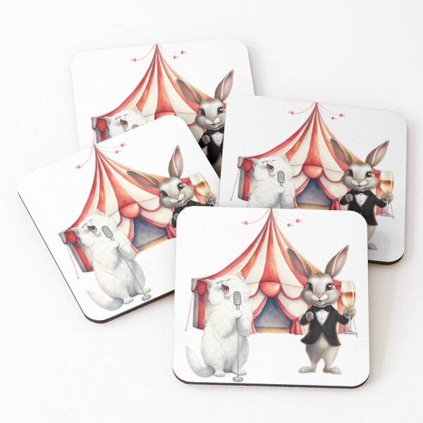 Item preview, circus tent party cat and rabbit designed and sold by GAGO5.